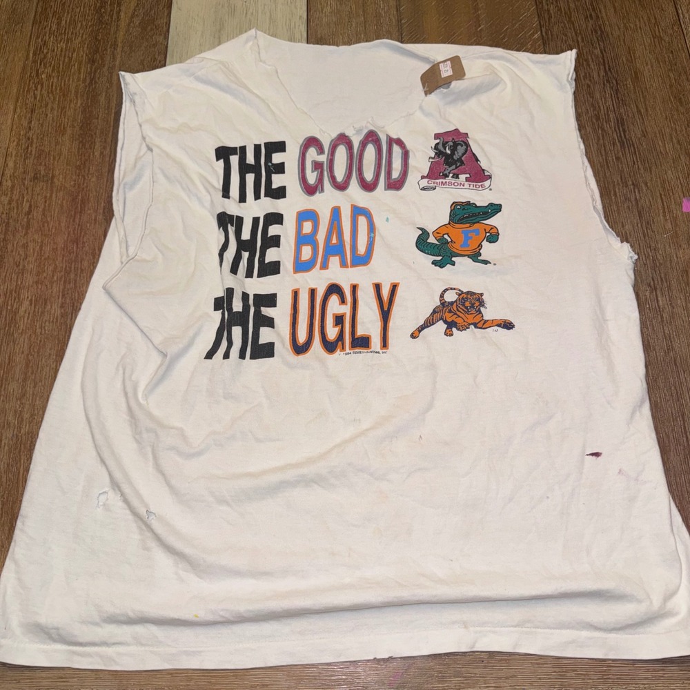 Spirit Industries Muscle Tee Mens XL White Fair 1994 SEC Football Distressed